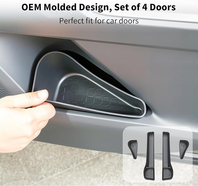 Door Side Storage Tray Compatible for Toyota RAV4 2026 Accessories Door Storage Insert Organizer Box Fit RAV4 2026 (TPE, Front+Rear Doors 4 PCS Set)