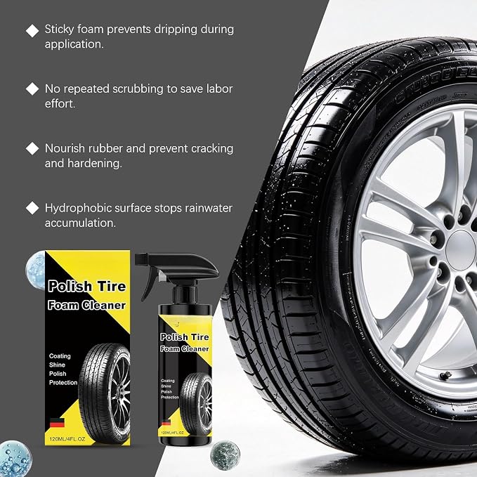 Sprayable Extra Glossy Tire Shine Spray, Long-Lasting Tire Shine for an Extreme Shine and Gloss, Rich, Dark and Consistent Finish, No Wiping or Rinsing Required