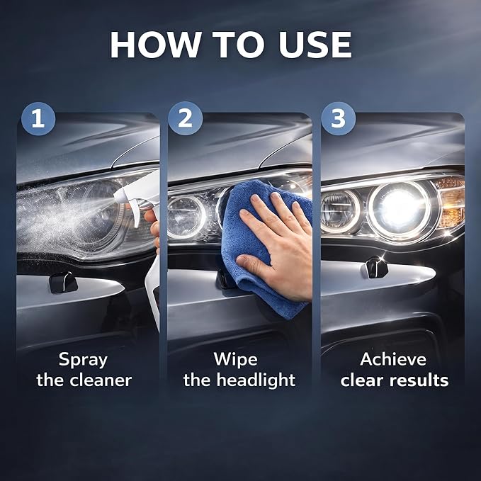 Headlight Restoration Kit Professional Ceramic Coating Headlight Cleaner for Used Car Renovation & Enhance Night Driving Safety for Families & DIY Beginners No Sanding UV Shield Lens Restorer