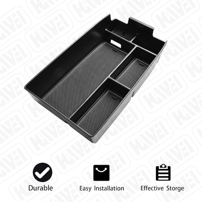 HGWEI Center Console Organizer Compatible with Ford Escape 2020-2026/Bronco Sport 2021-2025 Accessories, Insert Armrest Box Secondary Storage Tray Black ABS Materials (Not for U725 2-Door)