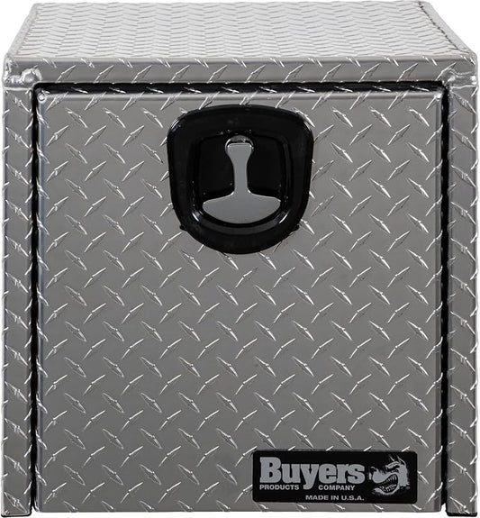 Buyers Products 1705101 Diamond Tread Aluminum Underbody Truck Tool Box, 18 x 18 x 18, Made in USA, .100 in. Thick, Corrosion Resistant, Locking Compression Latch, Secure Storage for Work Trucks