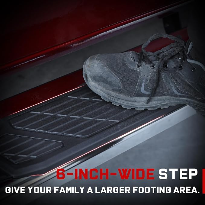COMNOVA Running Boards Compatible with 2015-2026 Chevy Colorado/GMC Canyon Crew Cab, 6 Inch Colorado Side Steps Nerf Bars, High Light Stainless Steel Step Bars with Non-Slip Plastic Pads.
