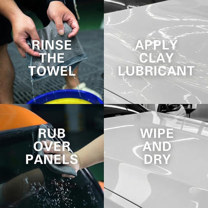 3 Pack Micro-Rib Clay Towel for Auto Detailing, Fine Grade Synthetic Decontamination Towel for Car Paint & Glass, Smooth Glide Surface Prep for Polishing, Wax & Ceramic Coating