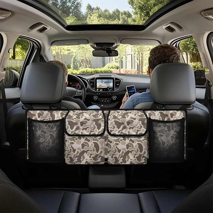 Brown Camo Trunk Storage Organizer Foldable Vehicle Interior Cargo Organizer Accessories 37" x 11.8" Large Capacity Car Organizers and Storage for Cars SUV Sedans