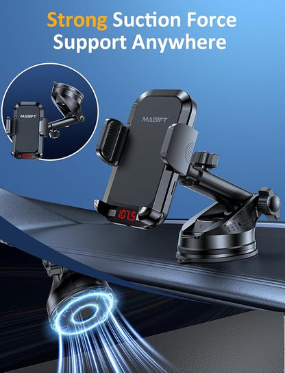 Bluetooth Car Adapter | with Phone Holder, PD 48W Fast Charging, Strong Microphone, HiFi Bass Sound, Hands-Free Call, Support USB/TF Drive