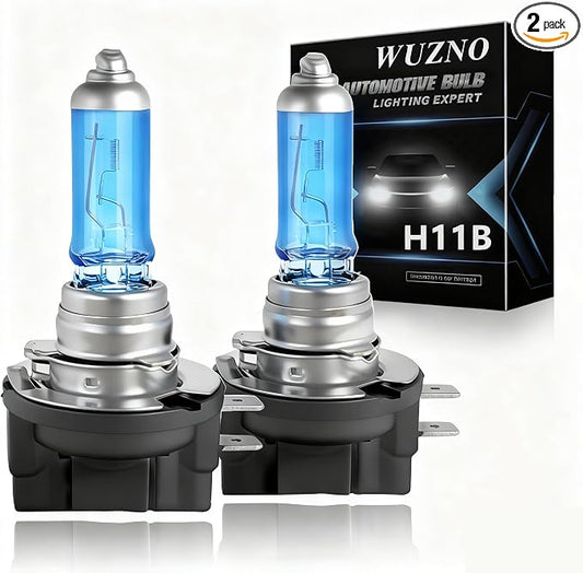 H11B Halogen Headlight Bulb, Fit Low Beam of Elantra 2007-2010, Santa fe 2009-1016, Sonata 2009-2010, Optima 2007-2013,Forte 10-13, Sportage 2011-2016. 12V 55W White 5000K Long Life 2 Pack