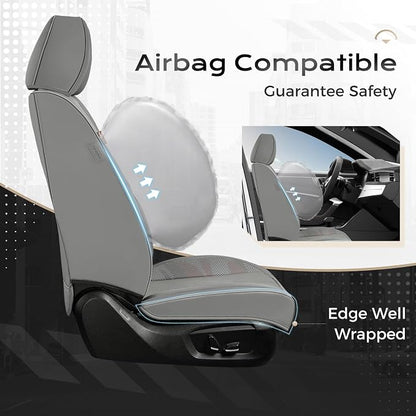 Coverado Seat Covers, Car Seat Covers Front Seats, Leather Seat Covers for Cars, Car Seat Protector Waterproof, Gray Car Seat Cushion, Front Carseat Cover Universal Fit for Most Cars Camo