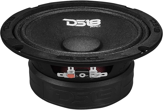 DS18 PRO-GM6.4 Loudspeaker - 6.5", Midrange, Black Steel Basket, 480W Max, 140W RMS, 4 Ohms - Premium Quality Audio Door Speakers for Car or Truck Stereo Sound System (1 Speaker)