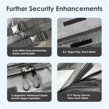 Car Rooftop Cargo Carrier Bag 15 Cubic Feet, 100% Waterproof Heavy Duty Car Roof Bag for All Vehicle with/Without Racks - Anti-Slip Mat, 4 Door Hooks, Storage Bags, 4PCS 3.8CM Straps(Gray)