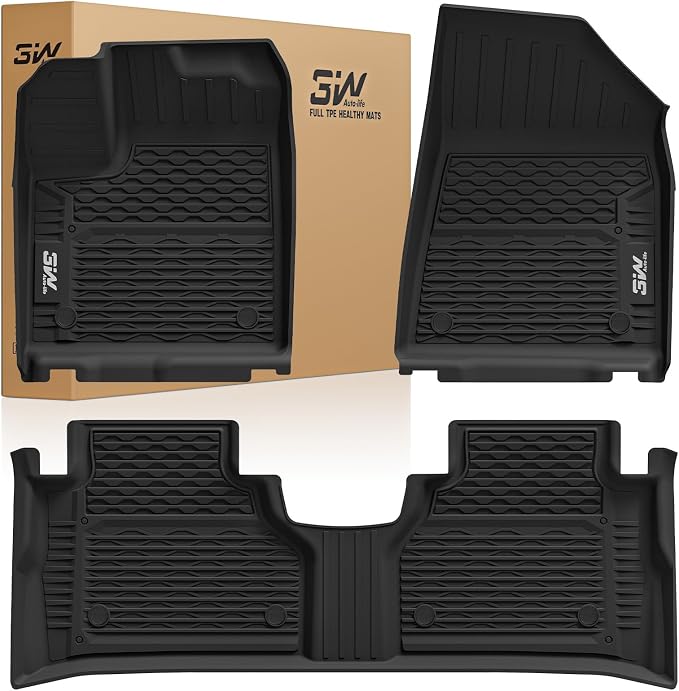 3W Floor Mats for Nissan Murano 2025 2026, Custom Fit All Weather TPE Protection Floor Liners for Murano, Heavy Duty Automotive 1st & 2nd Row Car Mats, Black
