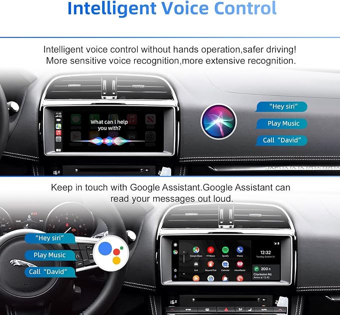 Wireless CarPlay Android Auto Adapter Decoder Retrofit Kit Fits Land Rover & Jaguar 2016-2019 with Harman Headunit 10.25" Screen, Supports Airplay/Mirror Link/Backup Camera/USB Drive/Navi