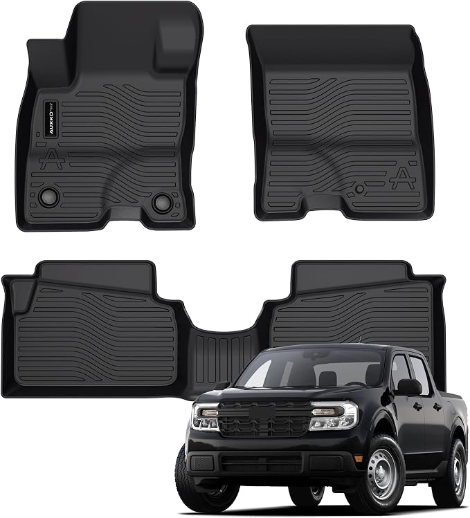 Auxko All Weather Floor Mats Fit for Ford Maverick Hybrid 2022-2025 2026 TPE Rubber Liners Maverick Hybrid Accessories Set All Season Guard Odorless Anti-Slip Floor Mats