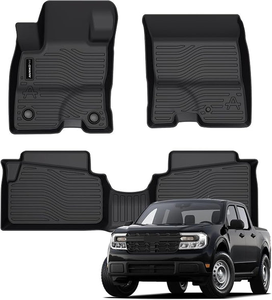 Auxko All Weather Floor Mats Fit for Ford Maverick Hybrid 2022-2025 2026 TPE Rubber Liners Maverick Hybrid Accessories Set All Season Guard Odorless Anti-Slip Floor Mats