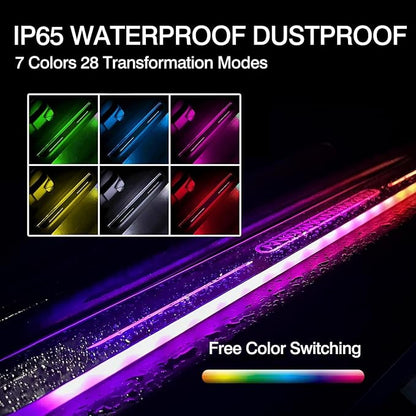Car Door Sills Led Magnetic, Custom Logo Or Text Led Door Sills for Car, Compatible with Most Models, 7 Colors/28 Change Modes, Auto-Sensing, Welcome Courtesy Lights