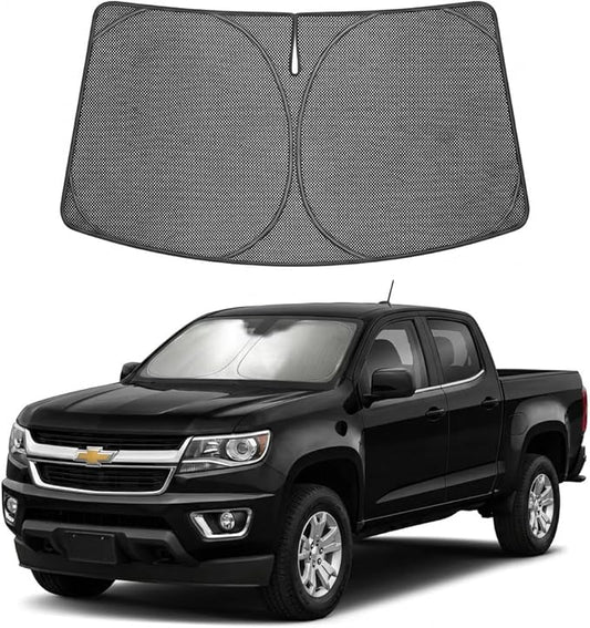 Proadsy Windshield Sun Shade Custom Fit Chevrolet Colorado 2023-2026 Ice Crystal Black Front Window Sunshade UV and Heat Blocker Foldable Visor Keeps Car Cooler for Summer Parking and Daily Use
