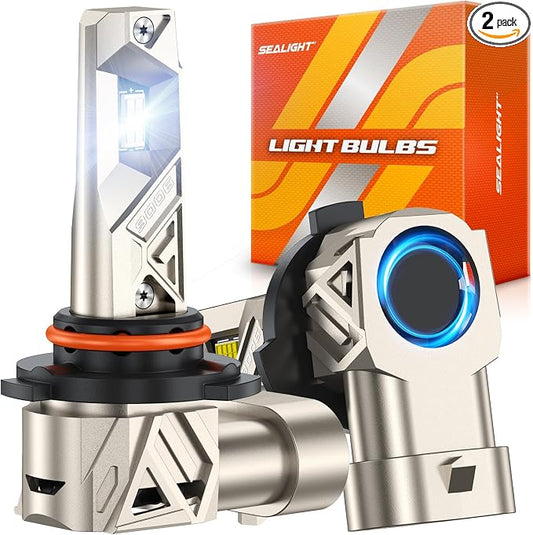 SEALIGHT HB4 9006 Bulbs, 40000LM per Set, 6500K Plug and Play 9006 Fog Lights, Off-Road Use, Automotive Headlight Bulb Retainers Pack of 2