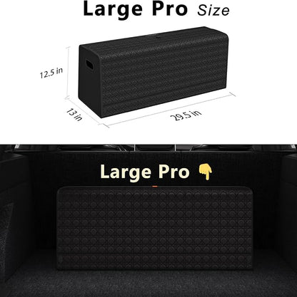 GMQ Car Trunk Organizer for SUV,Car Organizers and Storage with Collapsible Storage, Magnetic Lid Large Capacity for SUV, Truck, MPV (3D-Black, XXL-29.5×13×12.5 IN)