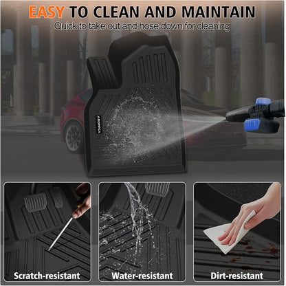 Floor Mats Cargo Liner with Backrest Mat & Front Rear Cargo Mat for 2025 2026 New Model Y Juniper,TPE Rubber Liners Full Set Automotive Mats for 2025 New Model Y Accessories
