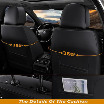 Coverado Car Seat Covers, Car Seat Covers Front Seats, 2-Pack Front Seat Cover, Nappa Leather Waterproof Seat Covers, Car Seat Protectors, Automotive Seat Covers Universal Fit for Most Vehicles
