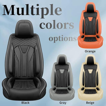 Fit Compass Car Seat Covers for Jeep Compass 2007-2025 2026 -Full Set Premium Leather, Waterproof & Breathable，All-Weather Seat Cushion Protecto & Airbag Compatible, 5 Seats All Black