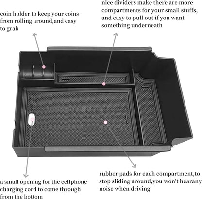 Compatible with Subaru Crosstrek Impreza 2024 2025 Center Console Armrest Storage Box ABS Tray Insert Organizer Glove Pallet Phone Holder
