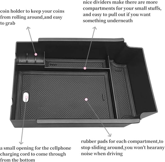 Compatible with Subaru Crosstrek Impreza 2024 2025 Center Console Armrest Storage Box ABS Tray Insert Organizer Glove Pallet Phone Holder