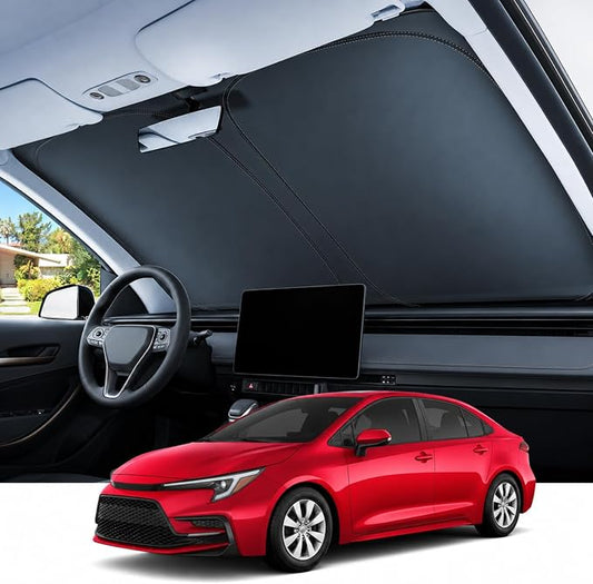REEVAA Upgraded for Toyota Corolla 2019-2026 Windshield Sunshade [Tailored Fit, 99% Sun Protection] Foldable Sun Shade Car Accessories with Storage Bag