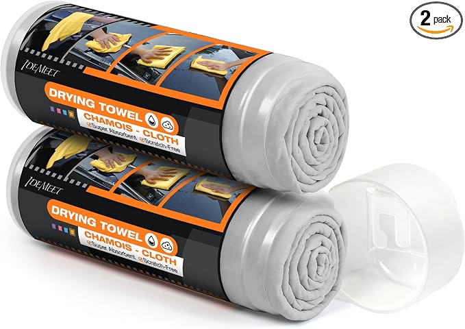 Premium Absorbent Car Drying Towel 2 Pack 26/''x17/'' Super Soft Shammy Towel for Vehicle Reusable Chamois Cloth for Car Drying Dust Remove Bathroom Scratch/Spot/Streak Free Gray Gray