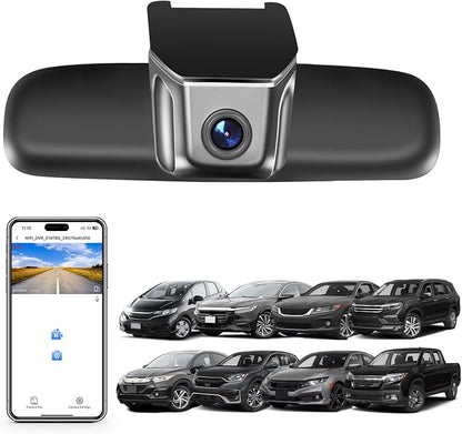 Mangoal 4K Dash Cam for Honda CRV 2007-2016, Civic 2009-2018, Accord 2008-2017, Select HRV 2016-2022, Pilot 2008-2018, Ridgeline 2009-2018, Rearview Mirror NO A Big Cover, GPS, 64GB Card