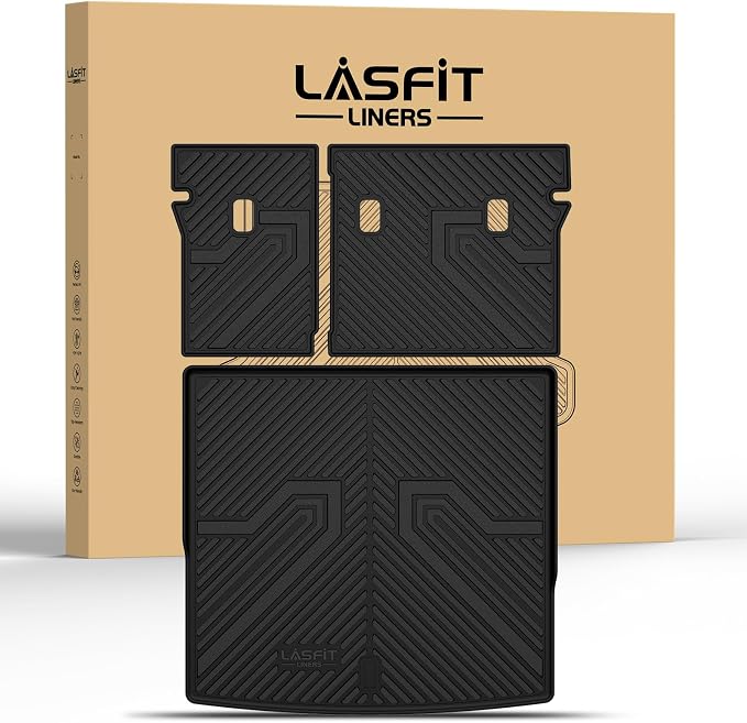 LASFIT Cargo Mat Liner & Seatback Mat for Volkswagen Tiguan 2025 2026 SUV, Custom Fit All-Weather Premium TPE Backrest & Trunk Mats Liners for SUV VW Tiguan Accessorie, Easy to Clean, Black