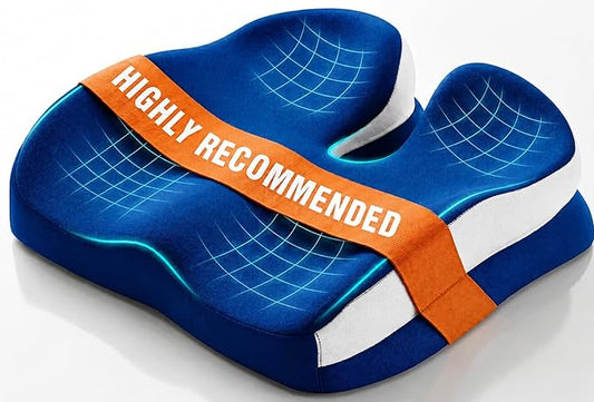 Memory Foam Seat Car Computer Desk Chair Cushion，Cushion For Tailbone Pain Relief Cushion Office Chair Butt Pillow Seat Cushions For Office Chairs Wheelchair Cushion For Long Sitting Back Pain Blue