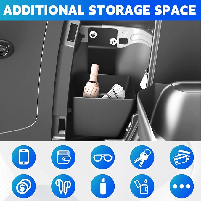 Trunk Organizer Fits for 2010-2024 Toyota 4Runner 5-Seat 2nd Row Trunk Storage Box No-Drill Compatible with 4Runner Accessories (Left Hidden)