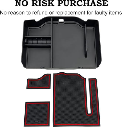 Center Console Organizer fit for Dodge RAM 1500 2500 3500 2025 2024 2023 2022 2021 2020 2019 Accessories Interior Storage Box Armrest Storage Tray (Red) NOT FIT for 40/20/40 Split Bench Seat