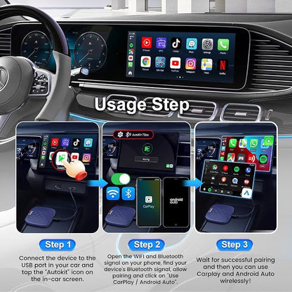 CarlinKit CarPlay Multimedia AI Box Android 13.0 System Only for Wired CarPlay Touch Screen Cars, Support Netflix YouTube Google Play ect. Wired to Wireless CarPlay Android Auto 8core 4G+64G