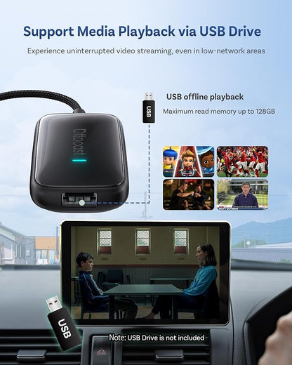 OTTOCAST 2026 Play2Video Ultra Magic AI Box Car Streaming Devices, Wireless CarPlay Android Auto Video Adapter 3 in 1 Built-in Netflix/YouTube Android 12 System