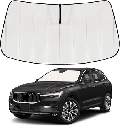 Windshield Sun Shade for Volvo XC60 2018-2025 2026, Front Window Visor Accessories, Folding Design Blocks Heat & UV Rays Maintain Cool Interior and Save Space