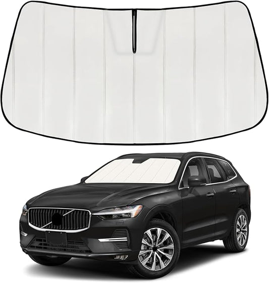Windshield Sun Shade for Volvo XC60 2018-2025 2026, Front Window Visor Accessories, Folding Design Blocks Heat & UV Rays Maintain Cool Interior and Save Space
