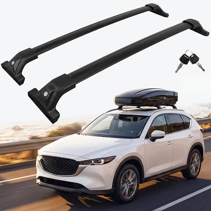330 LBS Lockable Roof Rack Cross Bars Fit for 2017-2025 Mazda CX-5 with Flush Side Rails, Aluminum Crossbars for Rooftop Cargo Carrier Kayak Bike, Sunroof Friendly