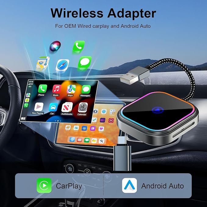 Wireless CarPlay Adapter 2-in-1 for Lexus GX 460 Premium 2022 2023 2024 2025 2026, USB Design Plug and Play Bluetooth Fast Connection Car Accessories