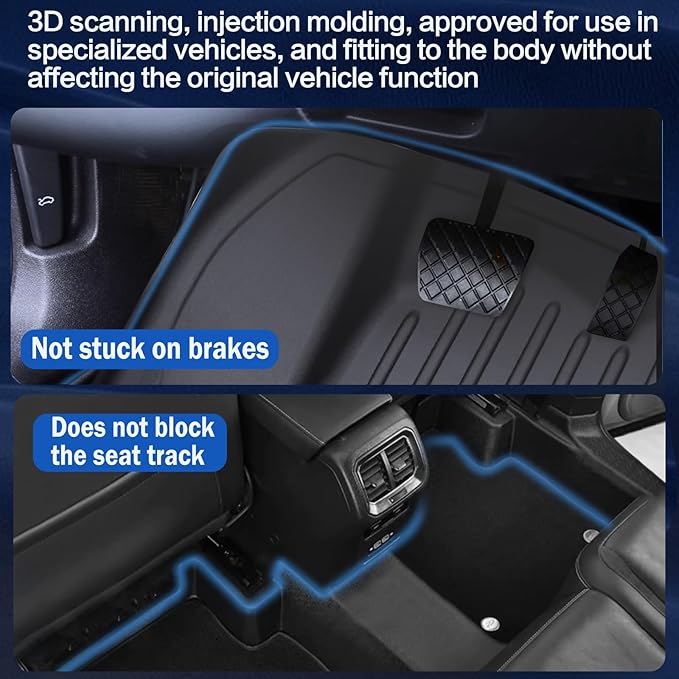 All Weather Rubber Floor Mats Compatible with 2013-2019 Ford Escape & 2013-2018 C-Max, 3Pcs Car Automotive Floor Mats & Cargo Liners Black (2013-2019 Escape & C-Max)