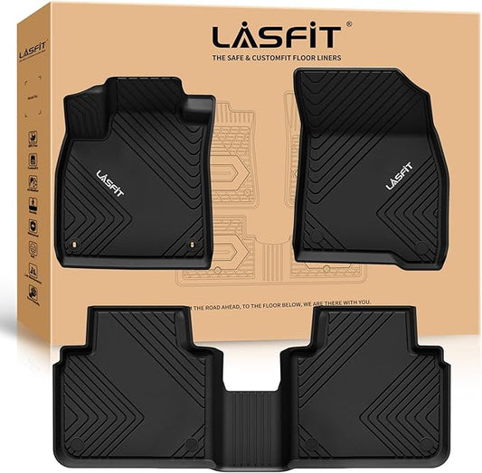 LASFIT Floor Mats for Honda Accord Sedan 2026 2025 2024 2023 (Gasoline & Hybrid), All Weather Protection Custom Fit Anti-Slip TPE Floor Liners,1st & 2nd Row, Black