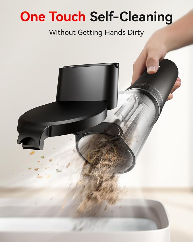 REDTIGER Handheld Vacuum Cordless,4-in-1 Car Vacuum with 21000PA,Up to 70 Mins Runtime,3 Suction Modes,3.5H USB-C Fast Charge,Hand Vacuum Cleaner for Home,Car,Pet,Office Desk, Keyboard,Handmake