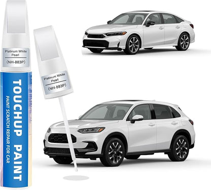Platinum White Pearl (NH-883P) Touch Up Paint for Honda 2-in-1 Car Scratch Repair Pen for Rock Chips, Door Scratches & Paint Nicks Exact Color Match Quick Dry DIY Fix for Civic Accord CR-V