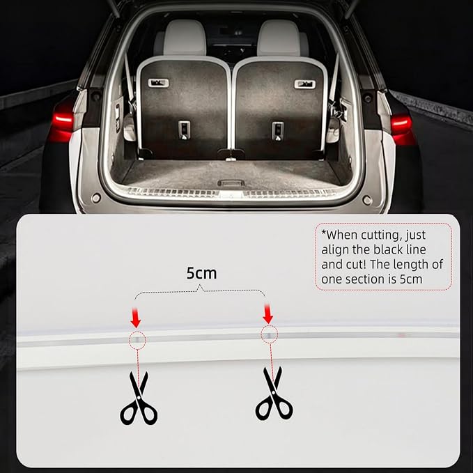 157.48" SUV Trunk LED Light Strip, 6000K Bright Cargo Area Lighting for Trunk Organizer/Mat Setup, Waterproof Interior Tailgate Lamp for SUV/MPV(Warm Yellow)