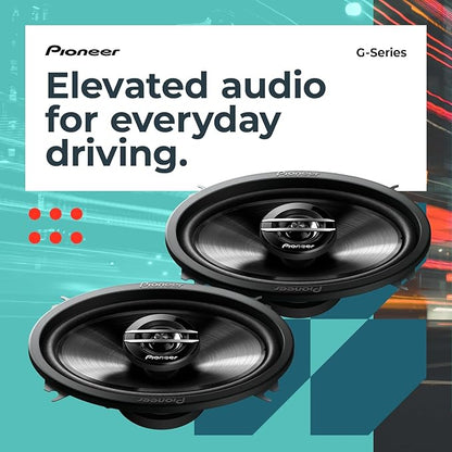 PIONEER G-Series TS-G4620S 4” x 6” 2-Way Speakers (Pair) – 210W Max, Balanced Sound + Smooth Treble, Great Stock Replacement, High-Efficiency Speaker Designed for OEM Power