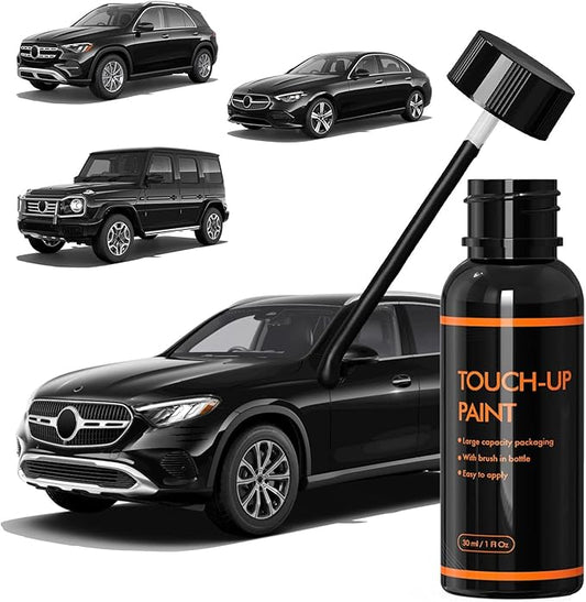197 Obsidian Black Touch Up Paint for Mercedes Benz, DIY Car Paint Scratch Repair Kit, Automotive Paints, Quick & Easy Fix Scratch Repair for C/E/S/G/CLA/CLE/GLA/GLC/GLE/GLS/EQE/EQS/A/B/AMG