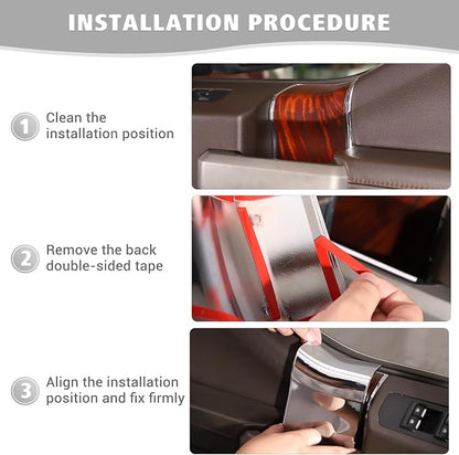 Jimen Compatible with Ford F150 4 Door 2015-2020, 8PCS Inner Door Handle Cover Trim Kits (Chrome)