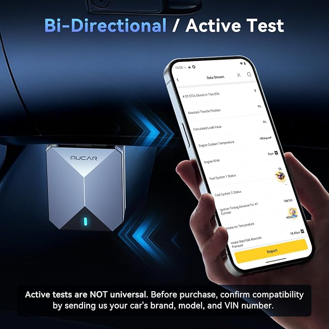 MUCAR BT200 MAX AI OBD2 Bluetooth Scanner, Full System 15 Resets Diagnostic Tools Bi-Directional Control, CAN-FD & FCA Autoauth, AutoVIN, Real-Time Data, ELM327 APP Compatibility, Lifetime Free Update