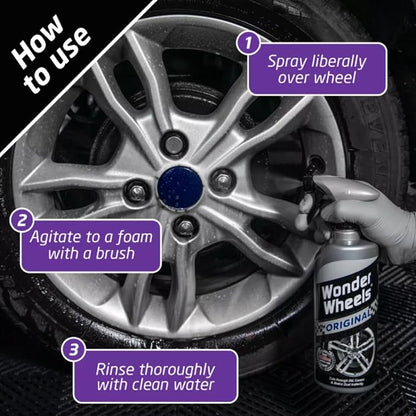 Wonder Wheels Wheel Cleaner Spray – pH Neutral Rim & Tire Cleaner, Brake Dust and Road Grime Remover, Safe for All Wheels, 21 fl oz