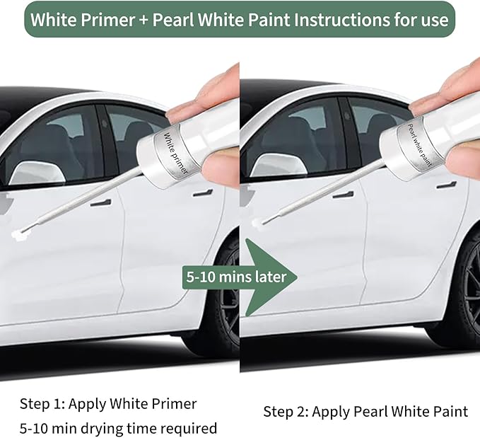 Snowflake White Pearl Mica(25D) Touch Up Paint For Mazda Exact Match-Chips and Nicks 2 in 1 Car Paint Pen Scratch Rapair for CX-5/CX-30/CX-50/CX-70/MAZDA3 SEDAN/HATCHBACK